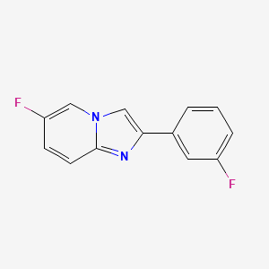 molecular formula C13H8F2N2 B13665487 6-Fluoro-2-(3-fluorophenyl)imidazo[1,2-a]pyridine 