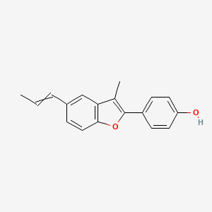 molecular formula C18H16O2 B13665559 (E)-4-[3-Methyl-5-(1-propen-1-yl)-2-benzofuryl]phenol 