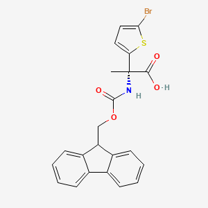 molecular formula C22H18BrNO4S B13665755 (S)-2-((((9H-Fluoren-9-yl)methoxy)carbonyl)amino)-2-(5-bromothiophen-2-yl)propanoic acid 