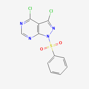 molecular formula C11H6Cl2N4O2S B13665787 3,4-Dichloro-1-(phenylsulfonyl)-1H-pyrazolo[3,4-d]pyrimidine 