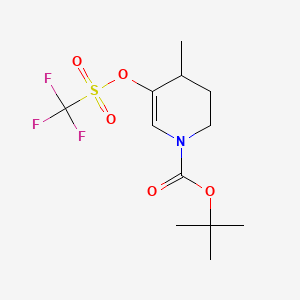 molecular formula C12H18F3NO5S B13665801 1-Boc-4-methyl-1,4,5,6-tetrahydro-3-pyridyl trifluoromethanesulfonate 