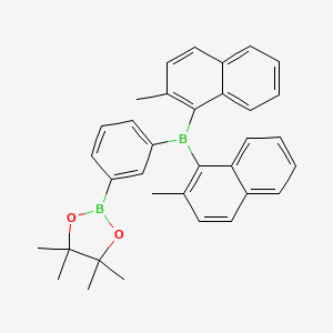 molecular formula C34H34B2O2 B13665824 3-[Bis(2-methyl-1-naphthyl)boryl]phenylboronic Acid Pinacol Ester 