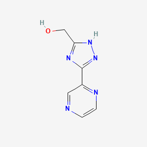 molecular formula C7H7N5O B13665915 [5-(Pyrazin-2-yl)-1H-1,2,4-triazol-3-yl]methanol 