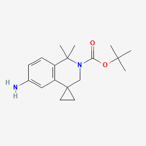 tert-butyl 6-amino-1,1-dimethylspiro[3H-isoquinoline-4,1'-cyclopropane]-2-carboxylate