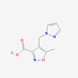 molecular formula C9H9N3O3 B1366655 5-甲基-4-(1H-吡唑-1-基甲基)异噁唑-3-甲酸 CAS No. 957514-13-5