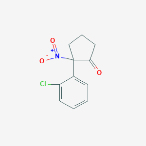 molecular formula C11H10ClNO3 B13666582 2-(2-Chlorophenyl)-2-nitrocyclopentanone 