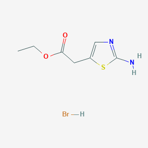 molecular formula C7H11BrN2O2S B13666708 Ethyl 2-(2-aminothiazol-5-yl)acetate hydrobromide 