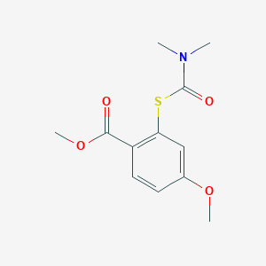 molecular formula C12H15NO4S B13666716 Methyl 2-[(Dimethylcarbamoyl)thio]-4-methoxybenzoate 