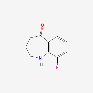 molecular formula C10H10FNO B13666722 9-Fluoro-3,4-dihydro-1H-benzo[B]azepin-5(2H)-one 