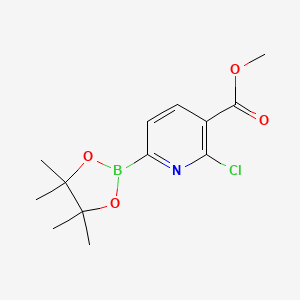 molecular formula C13H17BClNO4 B13666737 Methyl 2-chloro-6-(4,4,5,5-tetramethyl-1,3,2-dioxaborolan-2-yl)nicotinate 