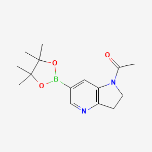 molecular formula C15H21BN2O3 B13666753 1-(6-(4,4,5,5-Tetramethyl-1,3,2-dioxaborolan-2-yl)-2,3-dihydro-1H-pyrrolo[3,2-b]pyridin-1-yl)ethanone 