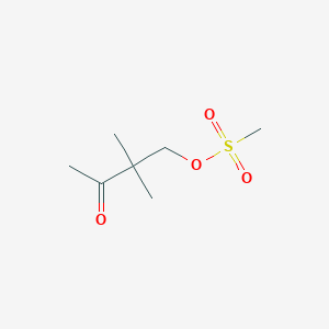 molecular formula C7H14O4S B1366683 Methanesulfonic acid 2,2-dimethyl-3-oxo-butyl ester 