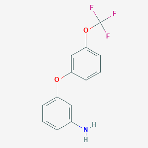 molecular formula C13H10F3NO2 B1366687 3-(3-(Trifluoromethoxy)phenoxy)benzenamine CAS No. 263266-23-5