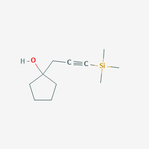 molecular formula C11H20OSi B1366691 1-[3-(Trimethylsilyl)prop-2-yn-1-yl]cyclopentan-1-ol 