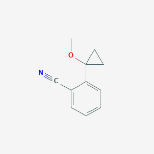 molecular formula C11H11NO B13666956 2-(1-Methoxycyclopropyl)benzonitrile 