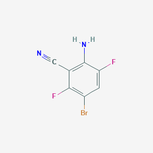 molecular formula C7H3BrF2N2 B13667021 2-Amino-5-bromo-3,6-difluorobenzonitrile 