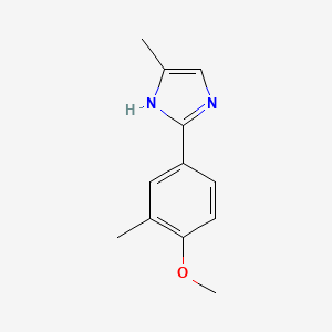 molecular formula C12H14N2O B13667120 2-(4-Methoxy-3-methylphenyl)-5-methyl-1H-imidazole 