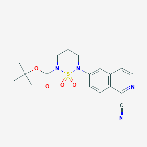 molecular formula C19H22N4O4S B13667129 (S)-6-(6-Boc-4-methyl-1,1-dioxido-1,2,6-thiadiazinan-2-yl)isoquinoline-1-carbonitrile 