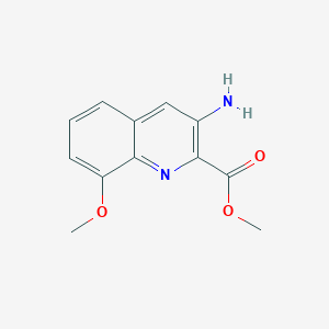 molecular formula C12H12N2O3 B13667147 Methyl 3-amino-8-methoxyquinoline-2-carboxylate 