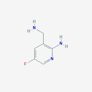 molecular formula C6H8FN3 B13667214 3-(Aminomethyl)-5-fluoropyridin-2-amine 