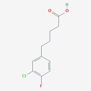 molecular formula C11H12ClFO2 B13667237 5-(3-Chloro-4-fluorophenyl)pentanoic Acid 