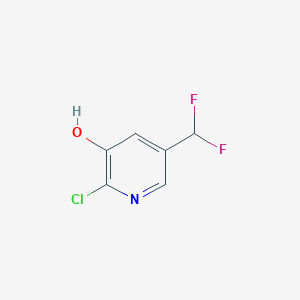 molecular formula C6H4ClF2NO B13667262 2-Chloro-5-(difluoromethyl)pyridin-3-ol 