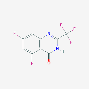 molecular formula C9H3F5N2O B13667297 5,7-Difluoro-2-(trifluoromethyl)quinazolin-4-ol 