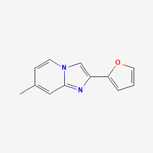 molecular formula C12H10N2O B13667299 2-(2-Furyl)-7-methylimidazo[1,2-a]pyridine 