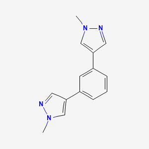 molecular formula C14H14N4 B13667355 1,3-Bis(1-methyl-4-pyrazolyl)benzene 