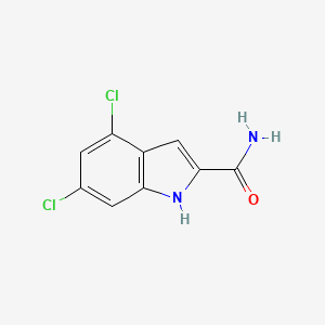 molecular formula C9H6Cl2N2O B13667399 4,6-Dichloro-1H-indole-2-carboxamide 