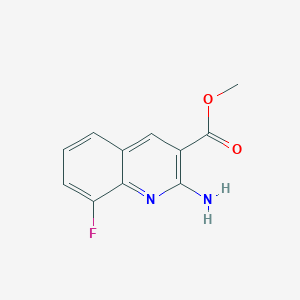 molecular formula C11H9FN2O2 B13667405 Methyl 2-amino-8-fluoroquinoline-3-carboxylate 