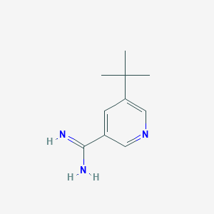 molecular formula C10H15N3 B13667494 5-(tert-Butyl)nicotinimidamide 