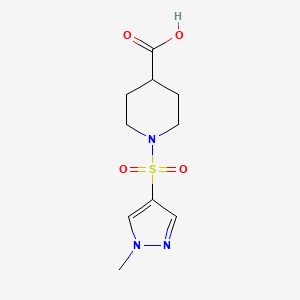 molecular formula C10H15N3O4S B1366753 1-[(1-methyl-1H-pyrazol-4-yl)sulfonyl]piperidine-4-carboxylic acid CAS No. 925178-99-0