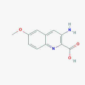 molecular formula C11H10N2O3 B13667537 3-Amino-6-methoxyquinoline-2-carboxylic acid 