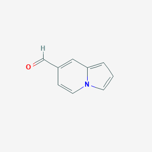 molecular formula C9H7NO B13667554 Indolizine-7-carbaldehyde 