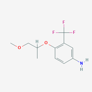 molecular formula C11H14F3NO2 B1366756 4-(2-Methoxy-1-methyl-ethoxy)-3-trifluoromethyl-phenylamine 