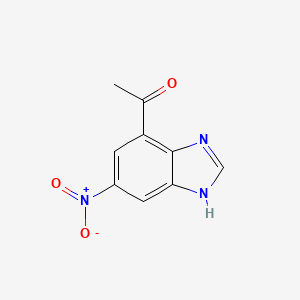 molecular formula C9H7N3O3 B13667622 1-(6-Nitro-1H-benzo[d]imidazol-4-yl)ethanone 