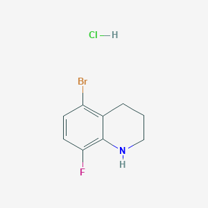 molecular formula C9H10BrClFN B13667665 5-Bromo-8-fluoro-1,2,3,4-tetrahydroquinoline hydrochloride 