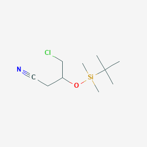 molecular formula C10H20ClNOSi B13667671 4-Chloro-3-[[(1,1-dimethylethyl)dimethylsilyl]oxy]butanenitrile CAS No. 1613148-25-6