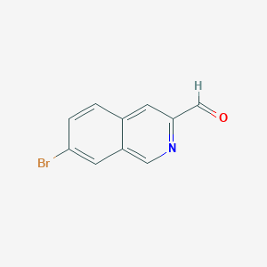 molecular formula C10H6BrNO B13667672 7-Bromoisoquinoline-3-carbaldehyde 