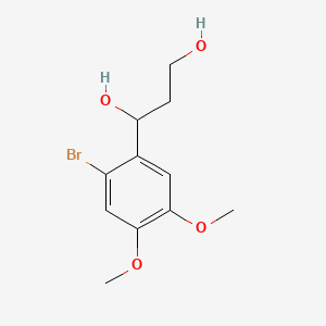 molecular formula C11H15BrO4 B13667720 (S)-1-(2-Bromo-4,5-dimethoxyphenyl)-1,3-propanediol 