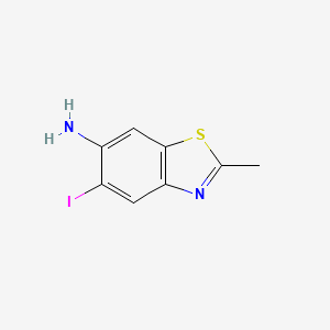 molecular formula C8H7IN2S B13667743 5-Iodo-2-methylbenzo[d]thiazol-6-amine 