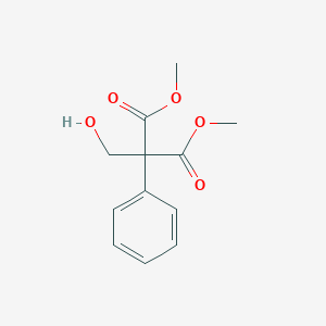 molecular formula C12H14O5 B13667768 Dimethyl 2-(hydroxymethyl)-2-phenylmalonate 