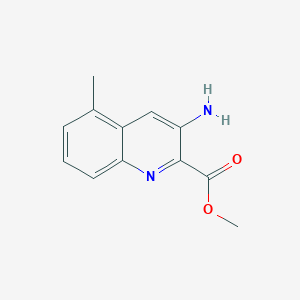 molecular formula C12H12N2O2 B13667779 Methyl 3-amino-5-methylquinoline-2-carboxylate 