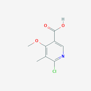 molecular formula C8H8ClNO3 B13667785 6-Chloro-4-methoxy-5-methylnicotinic acid 