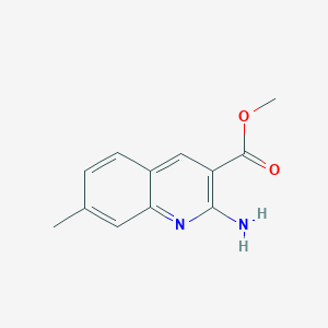 molecular formula C12H12N2O2 B13667793 Methyl 2-amino-7-methylquinoline-3-carboxylate 