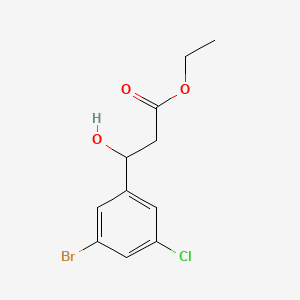 molecular formula C11H12BrClO3 B13667813 Ethyl 3-(3-Bromo-5-chlorophenyl)-3-hydroxypropanoate 