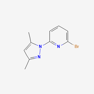 molecular formula C10H10BrN3 B13667823 2-Bromo-6-(3,5-dimethyl-1H-pyrazol-1-yl)pyridine 