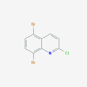 molecular formula C9H4Br2ClN B13667844 5,8-Dibromo-2-chloroquinoline 