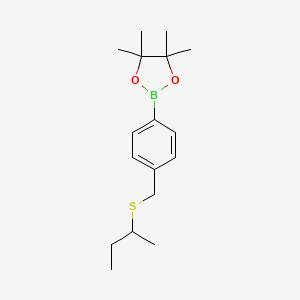 molecular formula C17H27BO2S B13667955 2-[4-(Butan-2-ylsulfanylmethyl)phenyl]-4,4,5,5-tetramethyl-1,3,2-dioxaborolane 